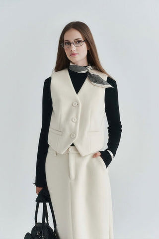 Classic Cashmere Wool Vest - Women's Autumn/Winter Layered Look - 4inme 