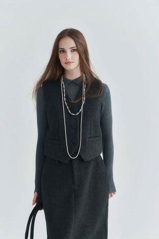 Classic Cashmere Wool Vest - Women's Autumn/Winter Layered Look - 4inme 