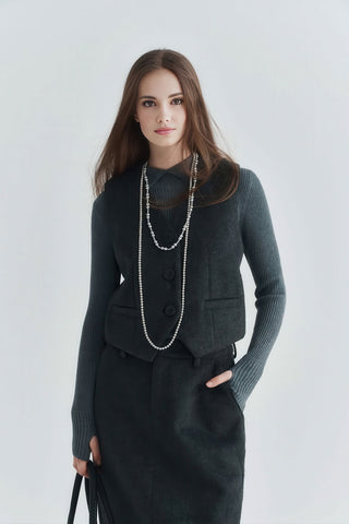Classic Cashmere Wool Vest - Women's Autumn/Winter Layered Look - 4inme 