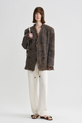 Coco-Style Tweed Coat - Retro Fringe Trim for Fall - 4inme 