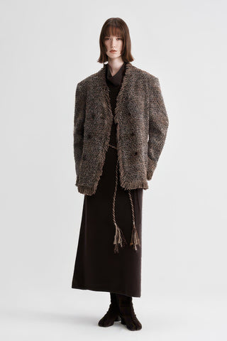 Coco-Style Tweed Coat - Retro Fringe Trim for Fall - 4inme 