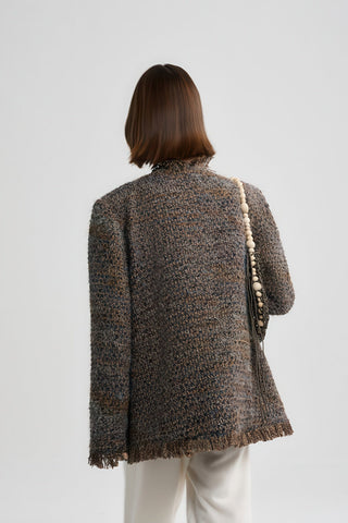 Coco-Style Tweed Coat - Retro Fringe Trim for Fall - 4inme 