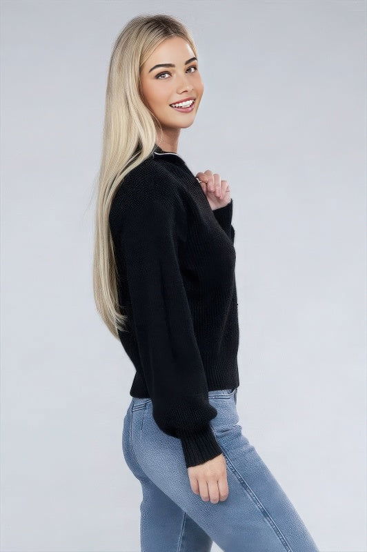 Cozy Half-Zip Cashmere Sweater - 4inme 