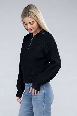 Cozy Half-Zip Cashmere Sweater - 4inme 