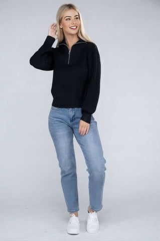 Cozy Half-Zip Cashmere Sweater - 4inme 