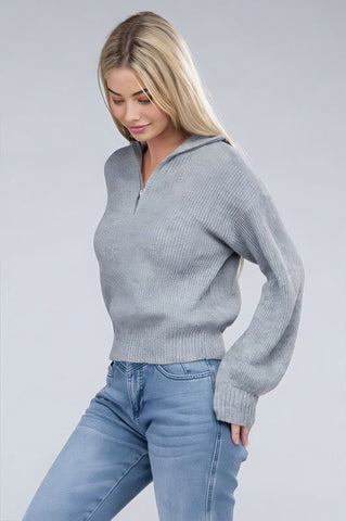 Cozy Half-Zip Cashmere Sweater - 4inme 