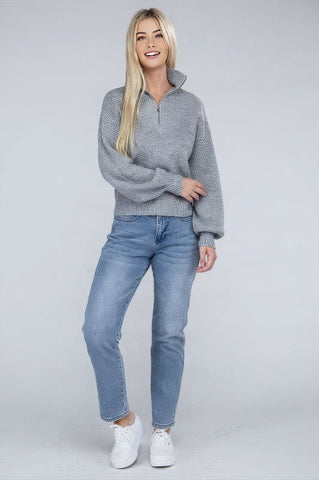 Cozy Half-Zip Cashmere Sweater - 4inme 