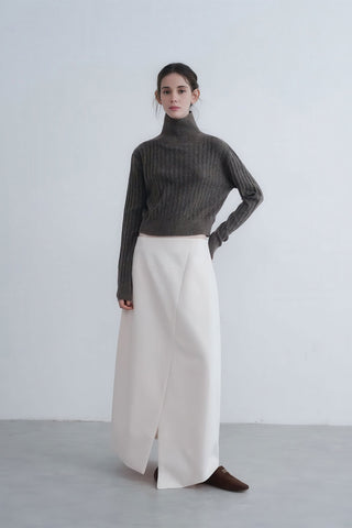 Edgy Asymmetrical Buttoned Slit Skirt - 4inme 