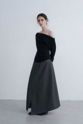 Edgy Asymmetrical Buttoned Slit Skirt - 4inme 