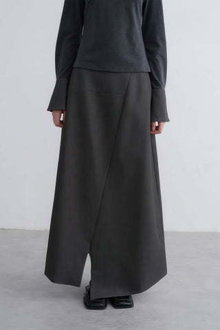 Edgy Asymmetrical Buttoned Slit Skirt - 4inme 