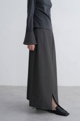 Edgy Asymmetrical Buttoned Slit Skirt - 4inme 