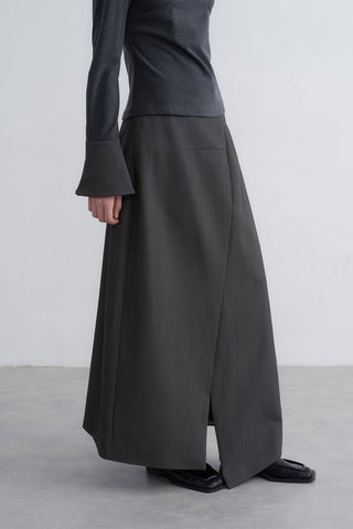 Edgy Asymmetrical Buttoned Slit Skirt - 4inme 