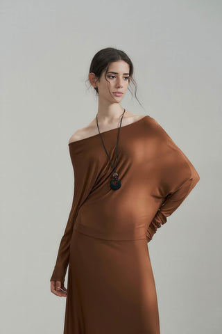 Elegant French Off-Shoulder Asymmetric Maxi Gown - 4inme 