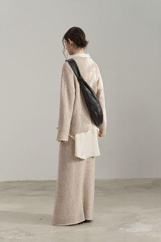 Elegant Knit A-Line Midi Skirt - Slim Fit - 4inme 
