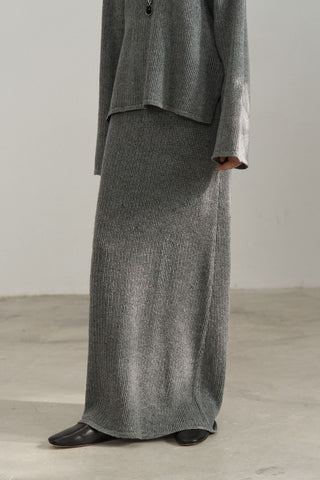 Elegant Knit A-Line Midi Skirt - Slim Fit - 4inme 