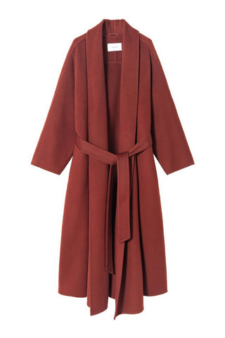 Elegant Woolen Robe Collar Coat - Women's Luxe New Collection Wrap Coat - 4inme 