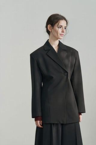 Flattering Single-Button Blazer - Slim Fit for Fall - 4inme 