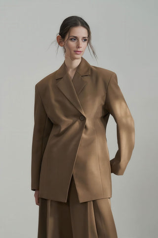 Flattering Single-Button Blazer - Slim Fit for Fall - 4inme 