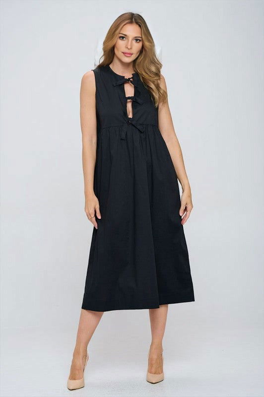 French Chic Cotton Sleeveless Dress - 4inme 