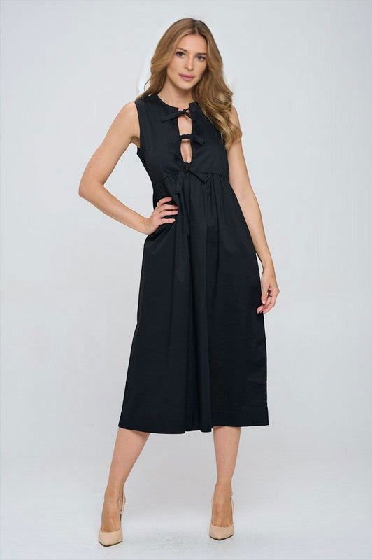 French Chic Cotton Sleeveless Dress - 4inme 