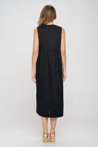 French Chic Cotton Sleeveless Dress - 4inme 