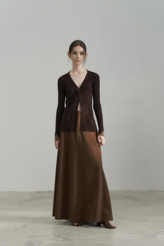 High-Waisted Tencel Maxi Skirt - Elegant Flow - 4inme 