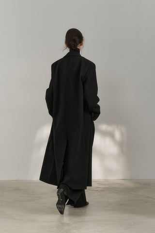 Luxe Longline Black Blazer - Elegant Commute Essential - 4inme 
