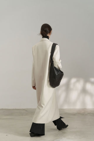 Luxe Longline Black Blazer - Elegant Commute Essential - 4inme 