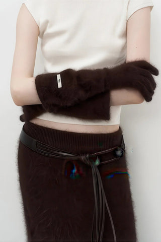 Luxe Otter Fur Gloves - Vintage-Inspired Five-Finger Design - 4inme 