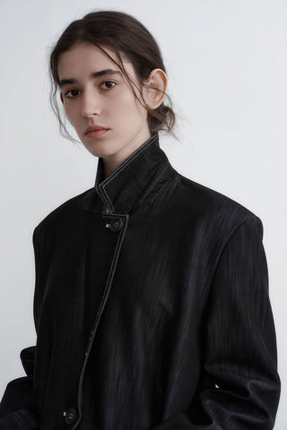 Luxe Oversized Denim Blazer - Casual Autumn Elegance - 4inme 