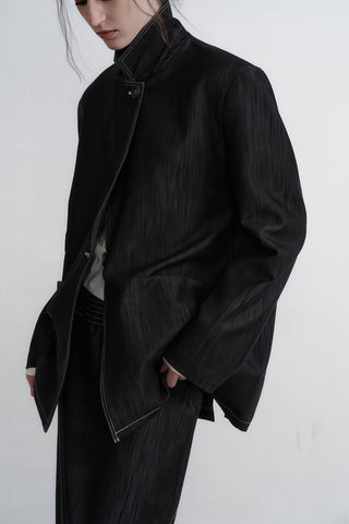 Luxe Oversized Denim Blazer - Casual Autumn Elegance - 4inme 