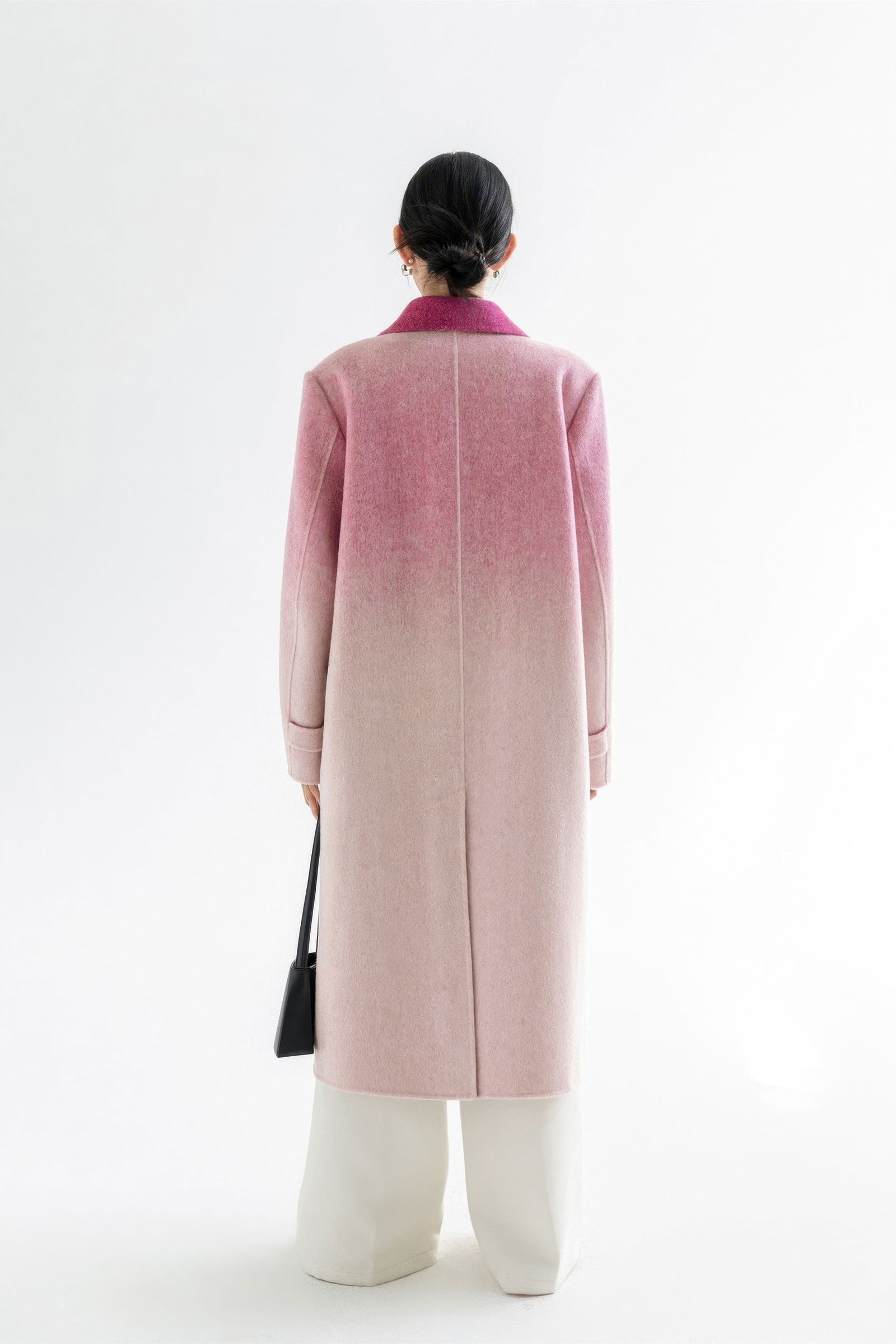 Luxe Wool Gradient Coat - Double-Faced Winter Elegance - 4inme 