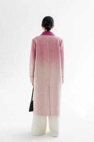 Luxe Wool Gradient Coat - Double-Faced Winter Elegance - 4inme 