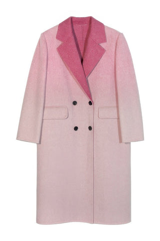 Luxe Wool Gradient Coat - Double-Faced Winter Elegance - 4inme 