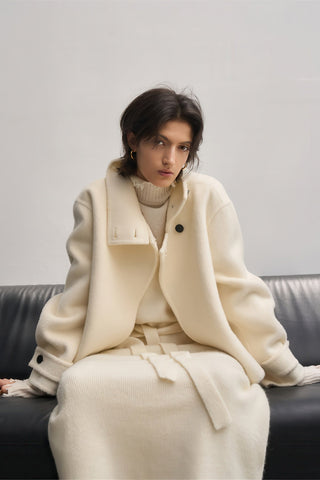 New Alpaca Wool Stand Collar Coat - Women's Double-Sided Commuter Jacket - 4inme 