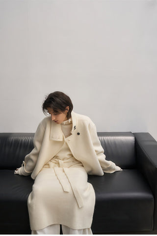 New Alpaca Wool Stand Collar Coat - Women's Double-Sided Commuter Jacket - 4inme 