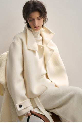 New Alpaca Wool Stand Collar Coat - Women's Double-Sided Commuter Jacket - 4inme 