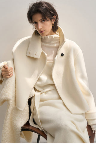 New Alpaca Wool Stand Collar Coat - Women's Double-Sided Commuter Jacket - 4inme 
