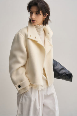 New Alpaca Wool Stand Collar Coat - Women's Double-Sided Commuter Jacket - 4inme 