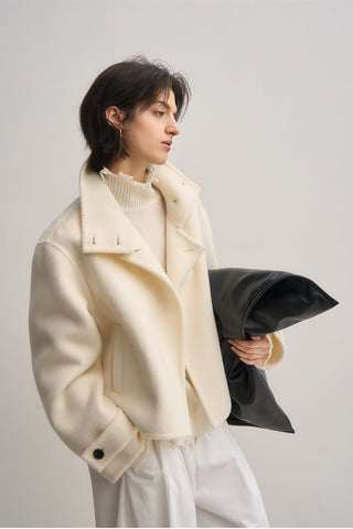 New Alpaca Wool Stand Collar Coat - Women's Double-Sided Commuter Jacket - 4inme 