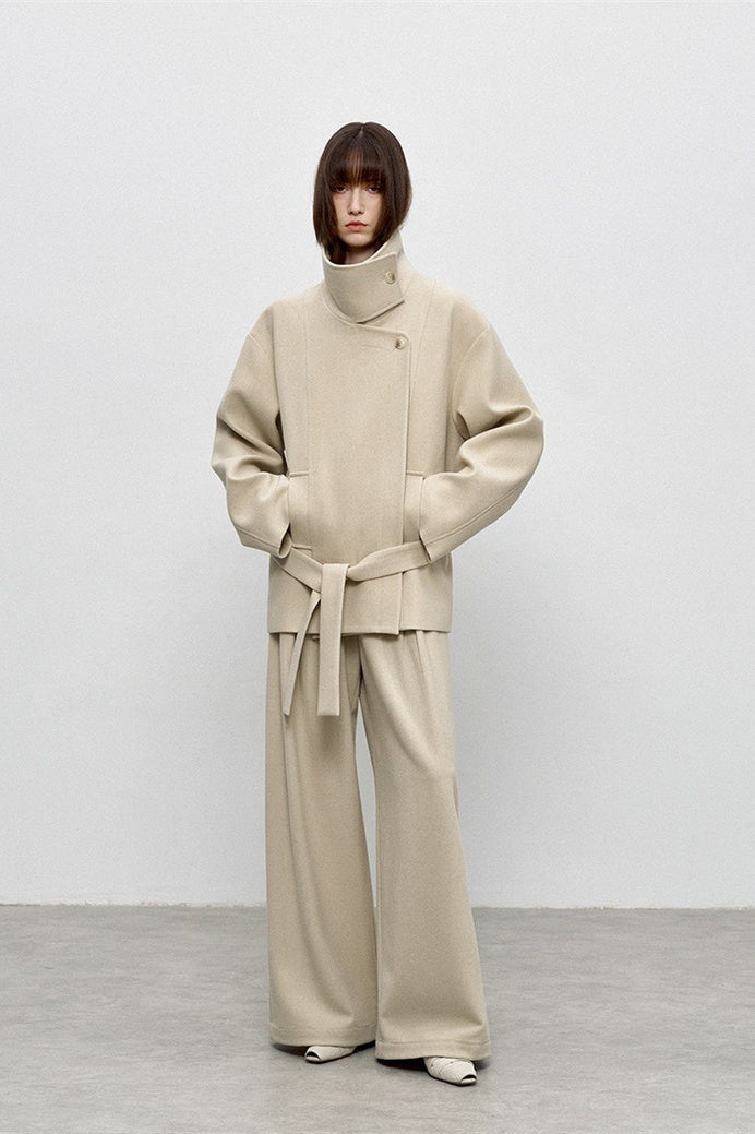 Refined Wool Coat - Mid-Length Luxe Old Money Style - 4inme 