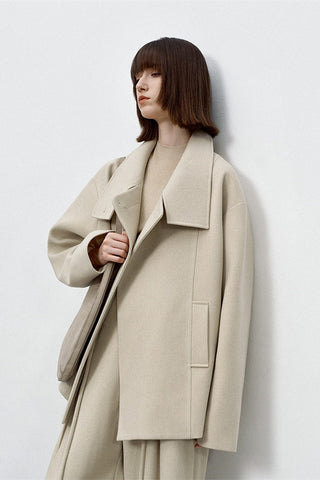 Refined Wool Coat - Mid-Length Luxe Old Money Style - 4inme 