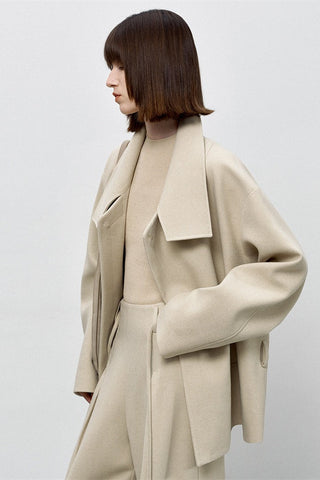 Refined Wool Coat - Mid-Length Luxe Old Money Style - 4inme 