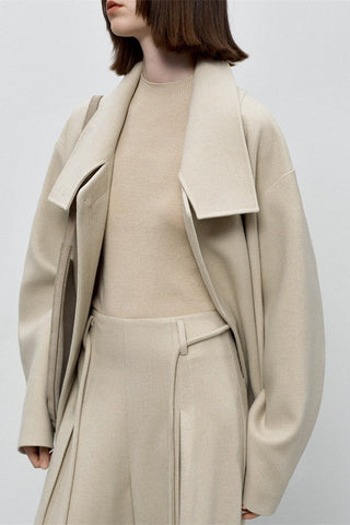 Refined Wool Coat - Mid-Length Luxe Old Money Style - 4inme 