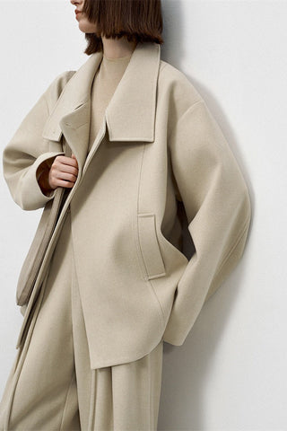 Refined Wool Coat - Mid-Length Luxe Old Money Style - 4inme 
