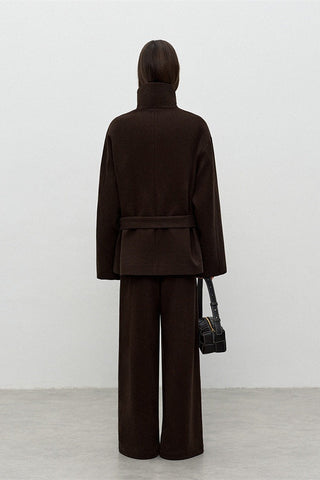 Refined Wool Coat - Mid-Length Luxe Old Money Style - 4inme 