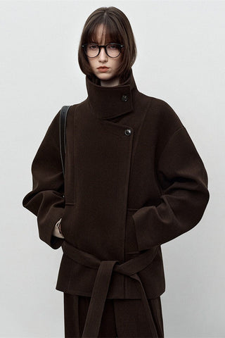 Refined Wool Coat - Mid-Length Luxe Old Money Style - 4inme 