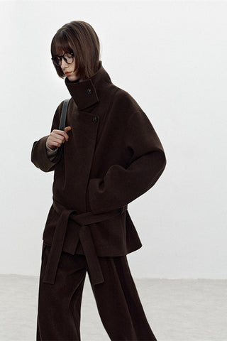 Refined Wool Coat - Mid-Length Luxe Old Money Style - 4inme 