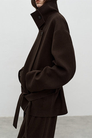 Refined Wool Coat - Mid-Length Luxe Old Money Style - 4inme 
