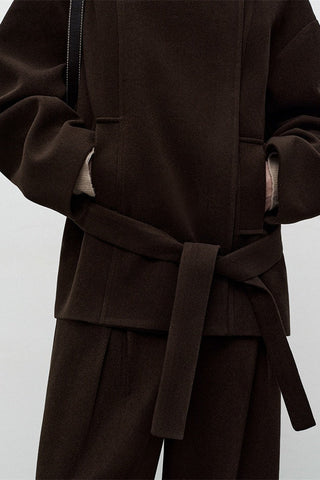 Refined Wool Coat - Mid-Length Luxe Old Money Style - 4inme 
